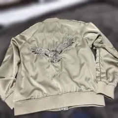 希少 ナノユニバース スカジャン フクロウ猫 ストレイテナーコラボ