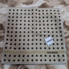 レノマ　タオル地ハンカチ ドット柄