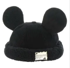 東京ディズニーリゾート　ミッキー　ボアキャップ　ブラック　黒　カチューシャ