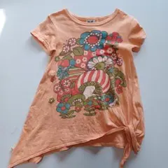VanaVana 120cm キノコ柄 オレンジ レトロ Tシャツのサムネイル