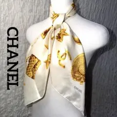 CHANEL シャネル シルク 大判 スカーフ ココマーク バッグ柄 89×88