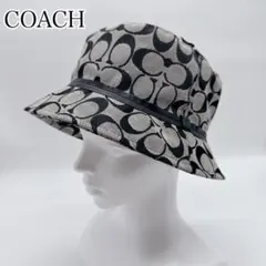 美品 COACH シグネチャー バケットハット M/L 黒のサムネイル