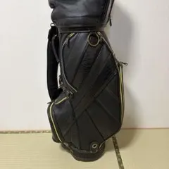 クロコダイル型押し ゴルフバッグ キャディバッグ ブラック