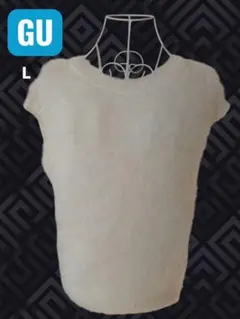 GU フェザーヤーンニットプルオーバー ホワイト　L