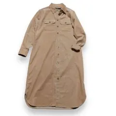 近年　LAUREN コーデュロイ シャツワンピース ベージュ　M