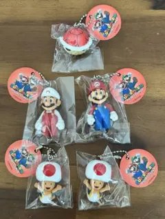 【新品未開封品】スーパーマリオ　マスコットフィギュア　5点セット