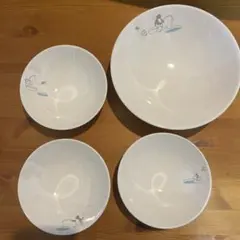 未使用ミスタードーナツPINGUイラスト 陶器ボウル4個皿 最終処分価格