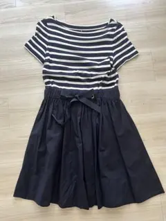 kate spade ストライプ 半袖ミニワンピース XS