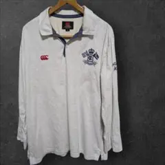 状態A　◎Canterbury 長袖ポロシャツ XL グレー