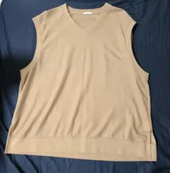 GU ニットベスト ブラウン/ベージュ