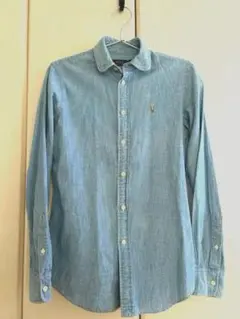 POLO ラルフローレン＊ダンガリー シャンブレーシャツ丸襟150/80Aポニー