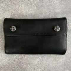 鑑定済み CHROME HEARTS クロムハーツ ウェーブレザーウォレット