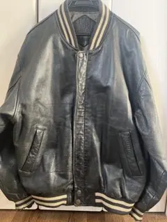 ブラックレザーボンバージャケット