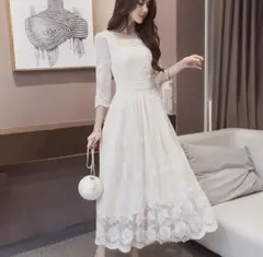 結婚式　二次会　ワンピース　ホワイト　花嫁