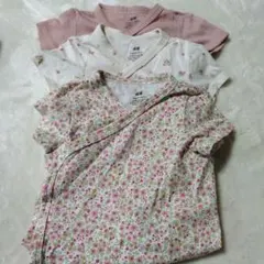 H&M ベビー ロンパース 3枚セット 74cm 花柄　70 女の子のサムネイル