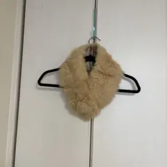 LOWRYS FARM ベージュ　ラビットファーマフラー フリーサイズ