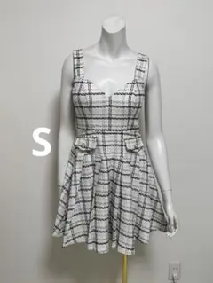 JEWELS・ツイードフレアワンピースドレス