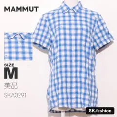 美品 MAMMUT トップス Tシャツ　半袖　チェック柄　胸ポケット　ロゴ刺繡のサムネイル