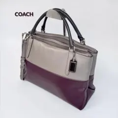 美品 COACH レザー バイカラー トリプルファスナー 2way ハンドバッグのサムネイル