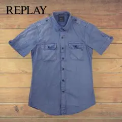 定価2.2万 REPLAY リプレイレギュラーフィット半袖ワークシャツSのサムネイル