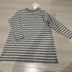 新品　ボーダー　ワンピ　長袖　グレー　130cm CYCLO