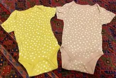 next baby 水玉ロンパース 3-6M 2枚セット　ピンク　イエロー