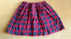 【お値下げ】SLAP SLIPスラップスリップ　チェック柄スカート 赤130