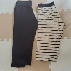 ユニクロ　ハーフパンツ　ブラック&ホワイトボーダー2点セット