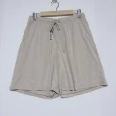 ユニクロ エアリズム ショートパンツ ドロスト ウエストゴム ベージュ（M）