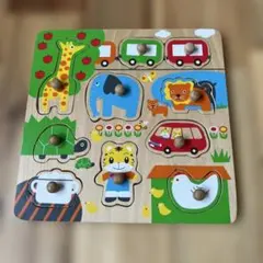 木製動物パズル 幼児向け 知育玩具 しまじろう