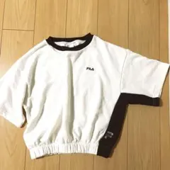 FILA ショート丈 Tシャツ ホワイト/ブラック