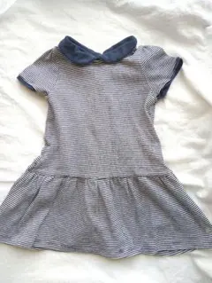 プチバトー ミラレボーダー ワンピース 半袖 18m81cm