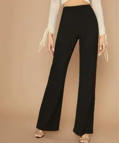 SHEIN ハイウエスト フレアパンツ ブラック