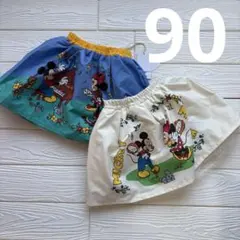 【新品タグ付き】LITTC リトシー　レトロ柄　ディズニースカート 2点　90