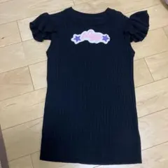 ALGY ブラックリブ編みトップス
