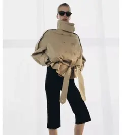 ZARA S ショート丈ハイネックトレンチコート ZWCOLLECTION