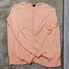 新品 H & M 　ベーシック　コットン長袖カーディガン　オレンジ　サイズ Lのサムネイル
