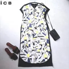iCBロングワンピース幾何学Reflection Print 定価3.1万のサムネイル