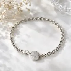 【美品】Tiffany リターントゥ オーバル チョーカー ネックレス シルバーのサムネイル