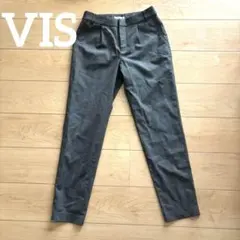 ViS ビス グレンチェック テーパードパンツ ストレッチ グレー