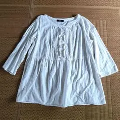 【チュニック】ホワイトチュニック 3L 綿100% 七分袖★のサムネイル