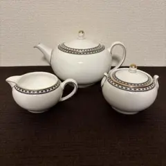 ウェッジウッド ユーランダー ブラック ティーポット シュガーポット 