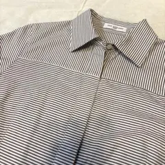 OLD ENGLAND ブラウン×ホワイト　ストライプ 長袖シャツ