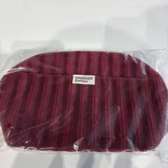 新品　コメダ珈琲　ソファー柄　コーデュロイ　赤ストライプ　ポーチ
