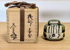 茶道具仏師田中主水木彫色漆鳩香合共箱茶道平和象徴|mercari商品代購