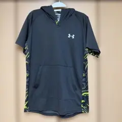 Under Armour 半袖パーカー ブラック ネオンイエロー MD