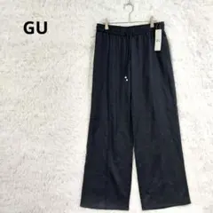 GU ジーユー プルオンパンツ　黒　ブラック　ワイド　ゆったり　XL