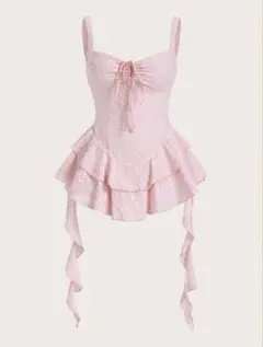 SHEIN ピンクレースキャミワンピース