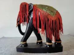 インドの伝統工芸品 木彫り象 縁起物 アンティーク
