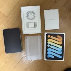 iPad mini 6世代　256GB　セルラーモデル、スターライト カバー付き